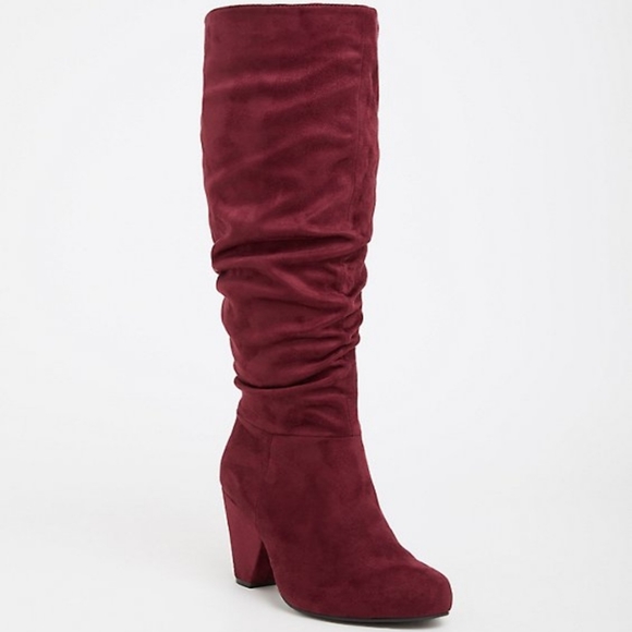 torrid Other - NEW TORRID FAUX SUADE SLOUCH CONE HEEL KNEE HIGH BOOTS SIZE 10W